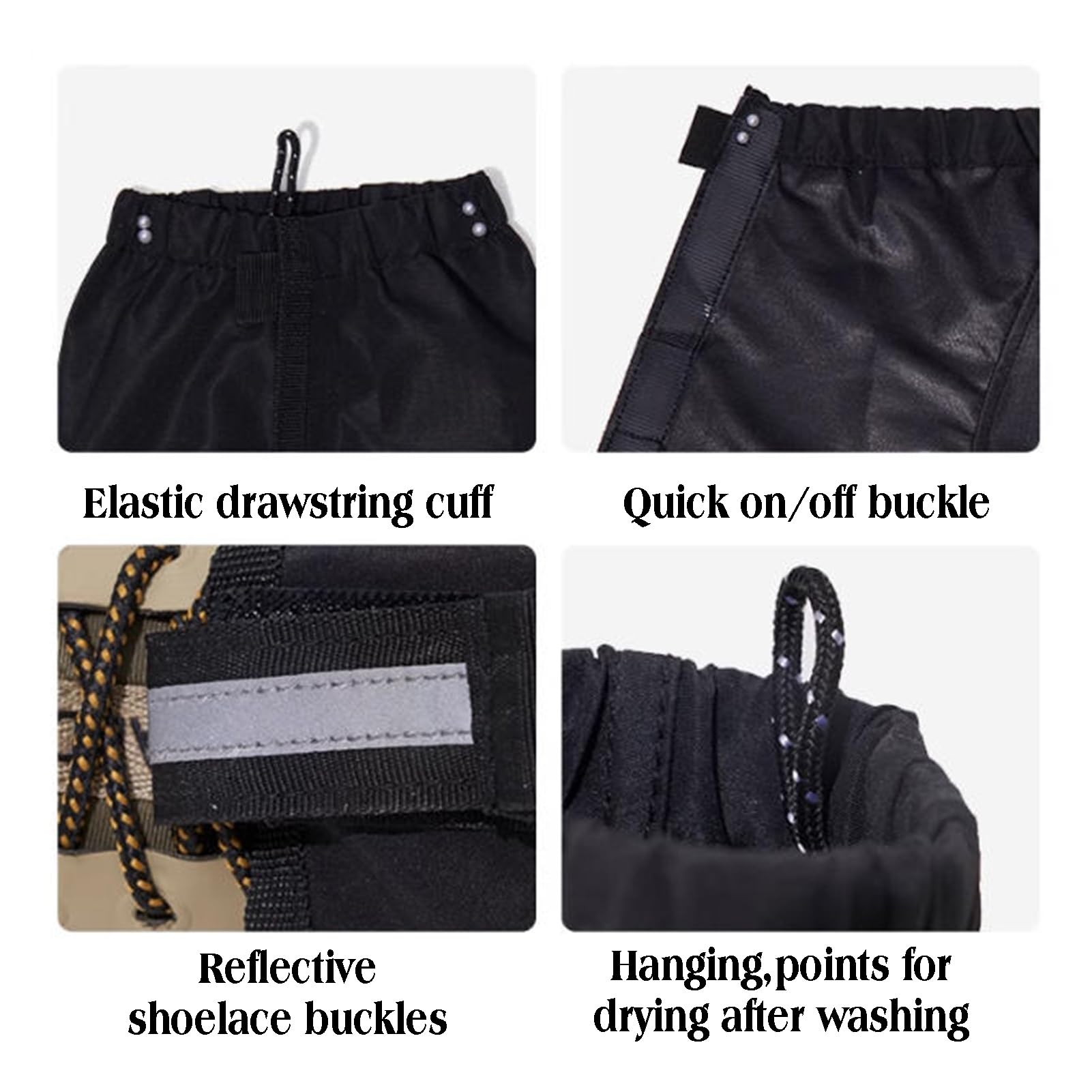 Genérico Polainas Bajas Ajustables For Botas De Nieve Con Bolsa Almacenamiento, Ideales For Senderismo, Caza, Arena Y Barro, Montañismo O Raquetas