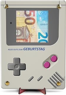 Retro Konsole - XL Geldgeschenk aus Holz inkl. Ständer | Gaming Deko, Retro Spielekonsole, Geschenk Junge, Geschenke für Männer, Gaming, Gaming Geschenkideen, Zocker Geschenk, Geldkarte