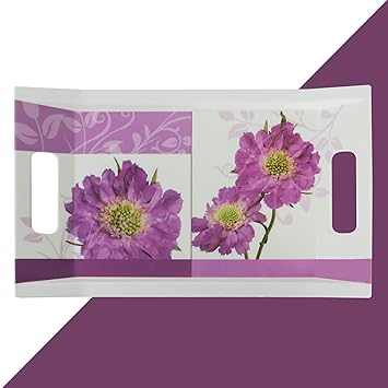 Exclusive Melamine A Grade Quality Forever Serving Tray with Italian Design (Model 68712 Purple Flower)