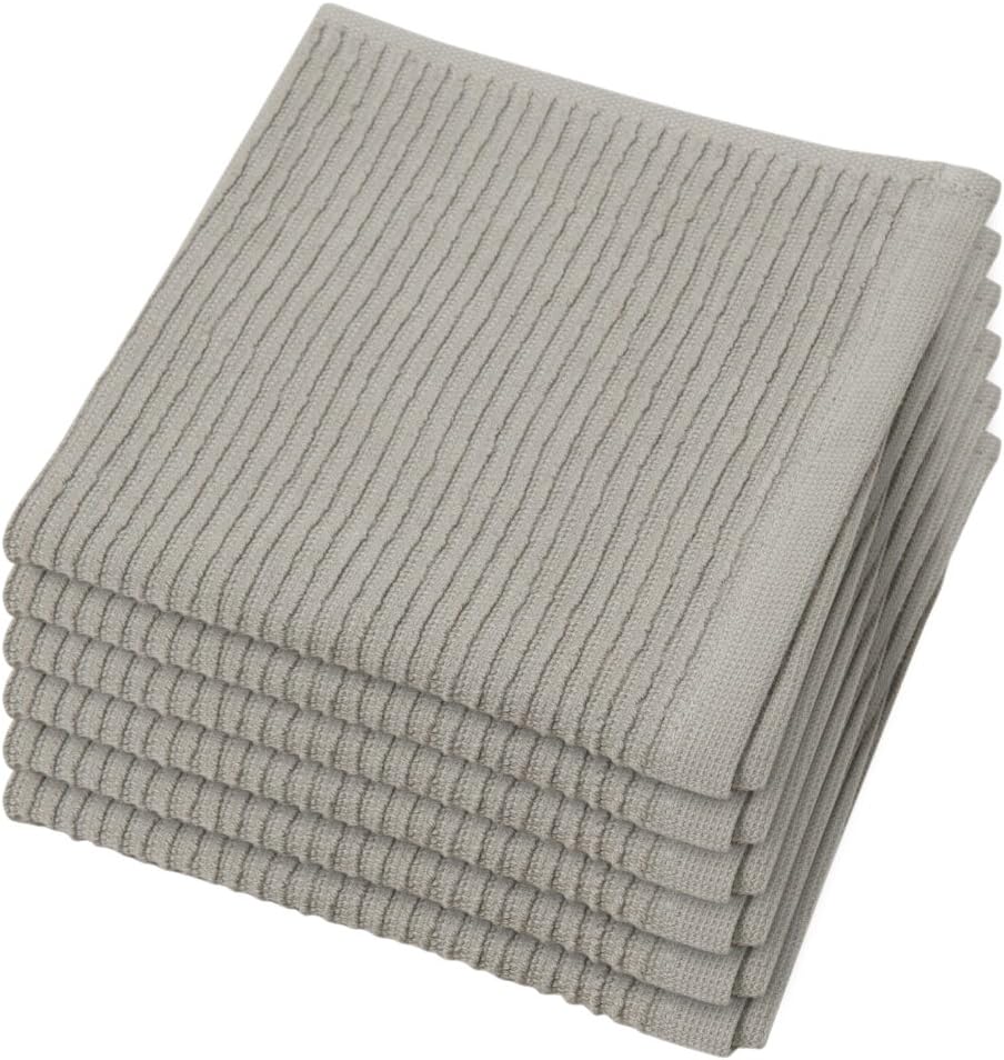 Now Designs Ripple Kitchen Dishcloth, Set of 6, London Grey - A02763aa