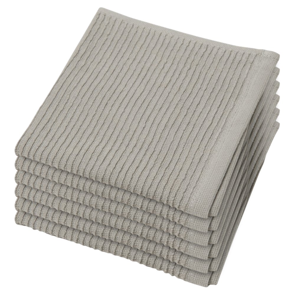 Now Designs Ripple, Cotton, London Grey, Set of 6