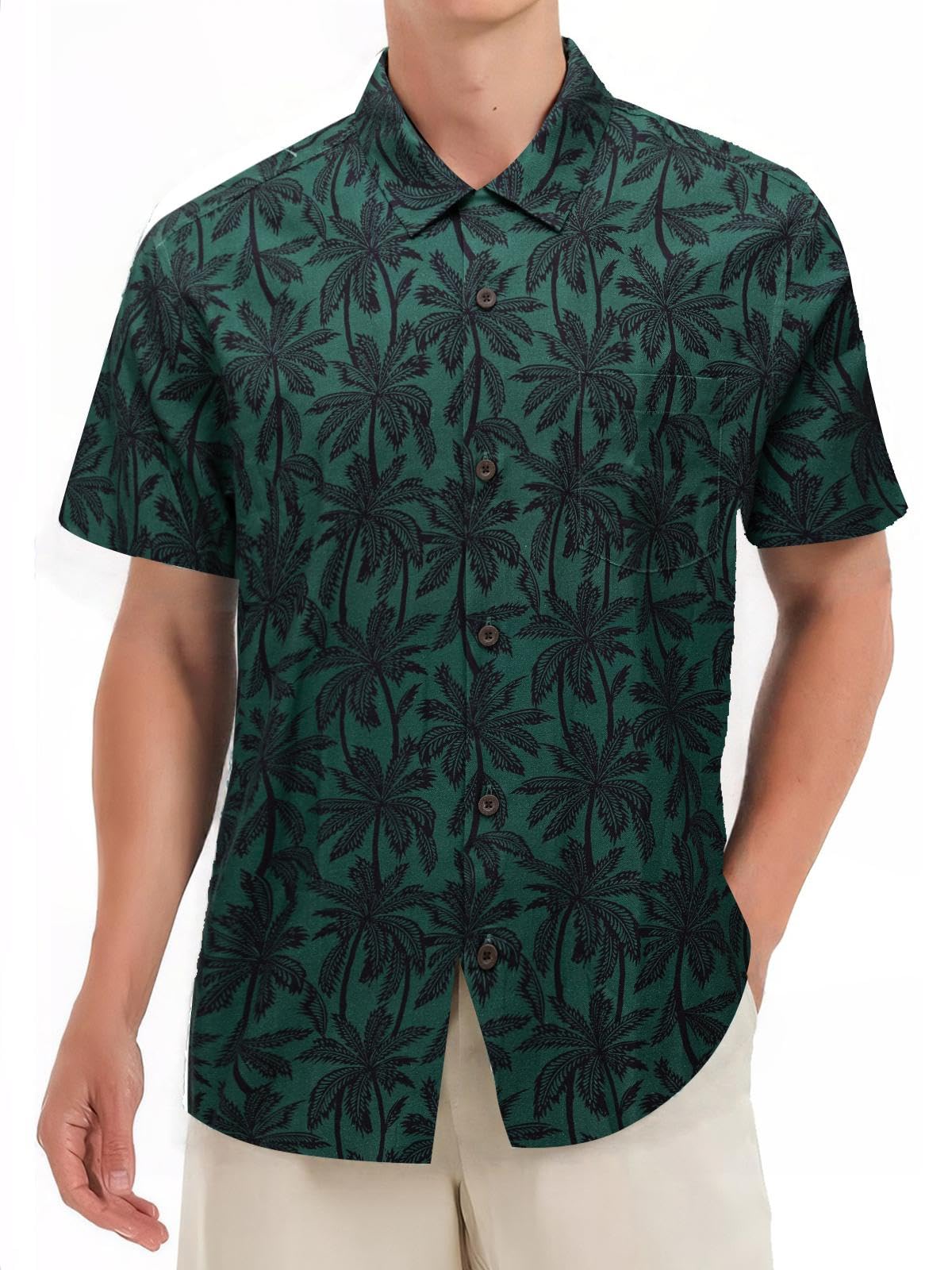 Mens Hawaiian Shirts Silk Short Sleeve