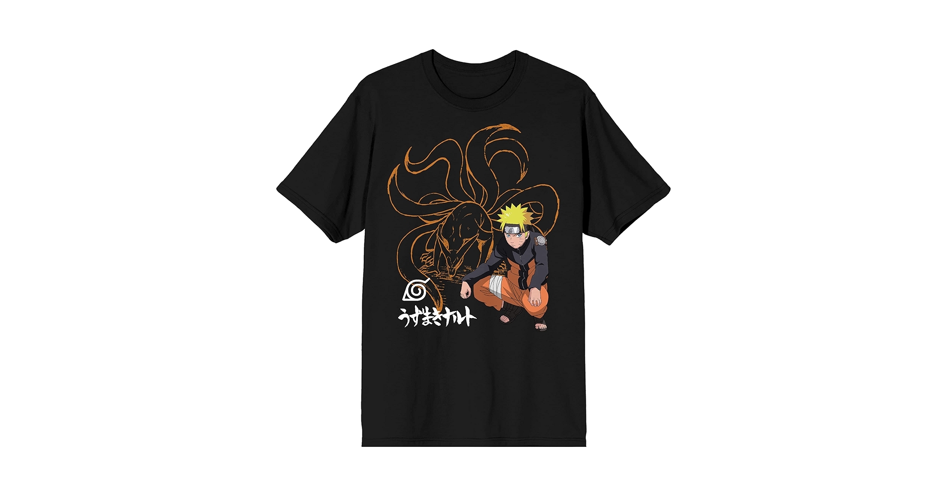 Amazon.com: Naruto Shippuden Nine Tails Line Art Crew Neck