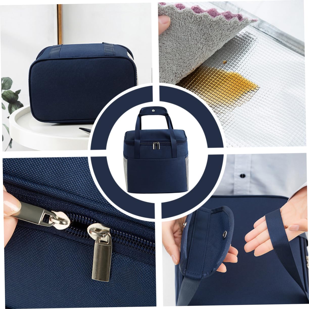 Isolierte Lunchtasche aus Oxfordstoff mit Großer Kapazität und Zwei Fächern für Arbeit Picknick Schule
