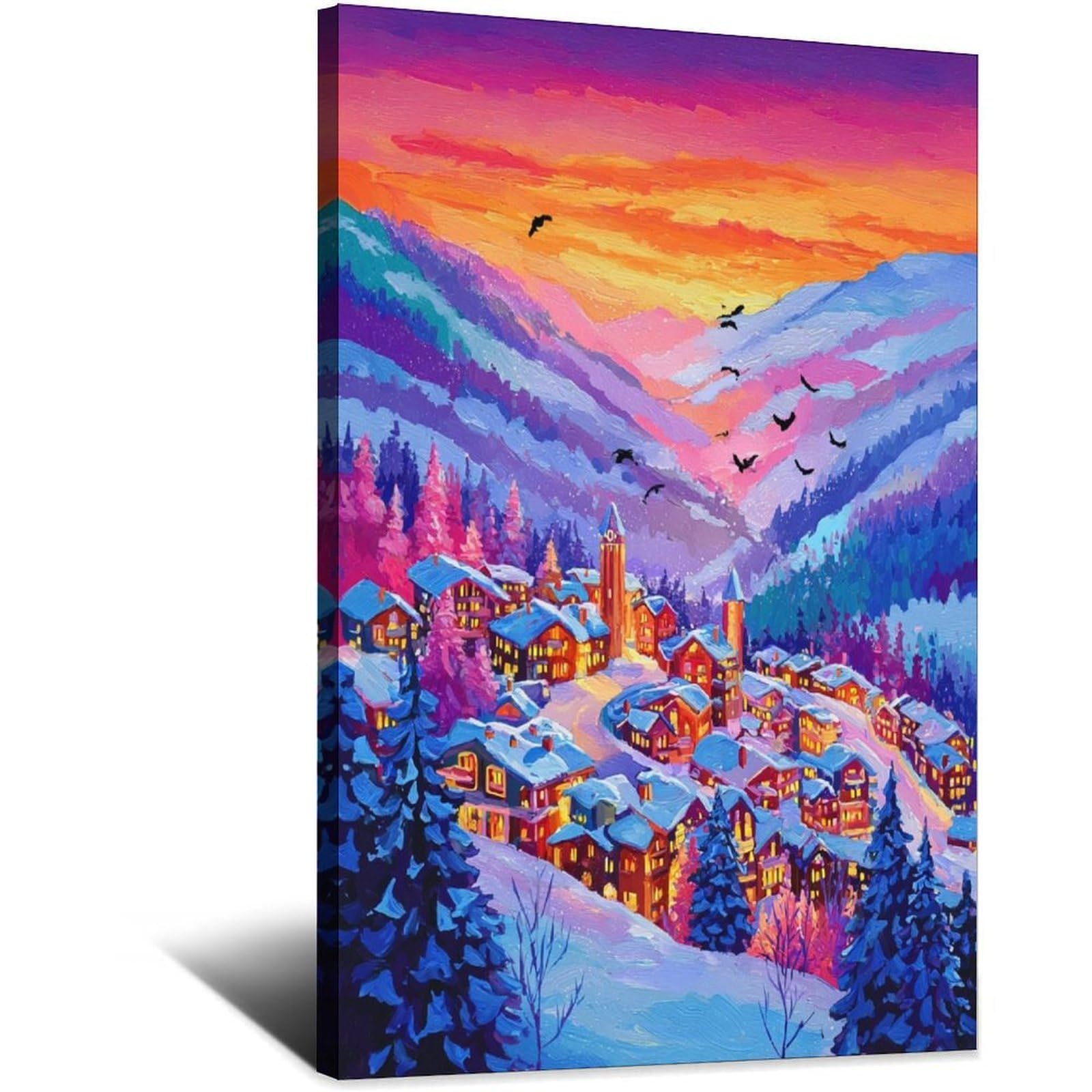 Vail Colorado Ski Poster 24x36inch(60x90cm) Vintage Watercolor Canvas Art
