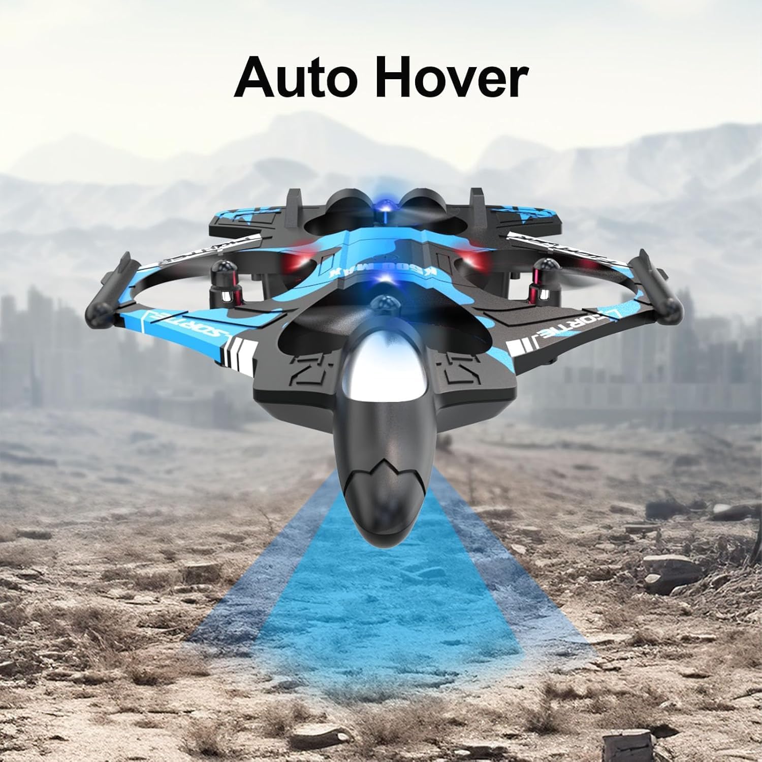 RC Plane for Kids, Fighter Jet Drones With Screen On Controller, No Phone Needed, Drone For Kids 8-12 with Camera, Remote Control Plane With Auto Hover, Easy to Fly, RC Airplane Toy Gifts for Kids Boys, 2 Batteries