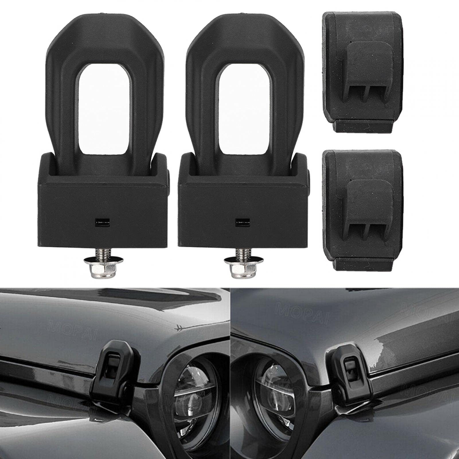 Staffa di bloccaggio del cofano dell'auto Chiusura a scatto Fibbia, fibbia di bloccaggio in acciaio inossidabile ABS adatta per Wrangler JK JL 2007-2018