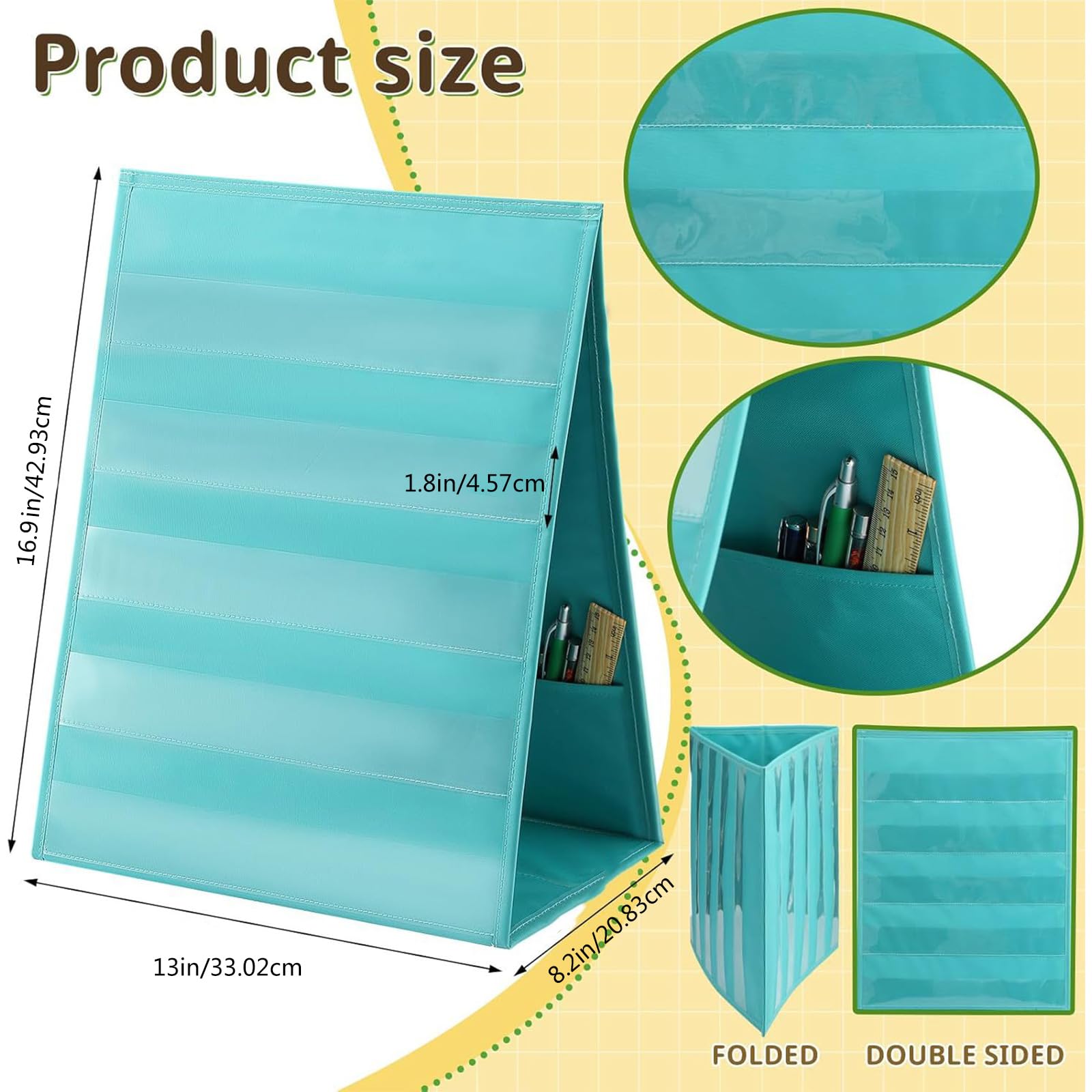 Tabellone pieghevole in tessuto Oxford 600D con sezioni in PVC trasparente per uso scolastico e professionale Inserto portafoglio portatile