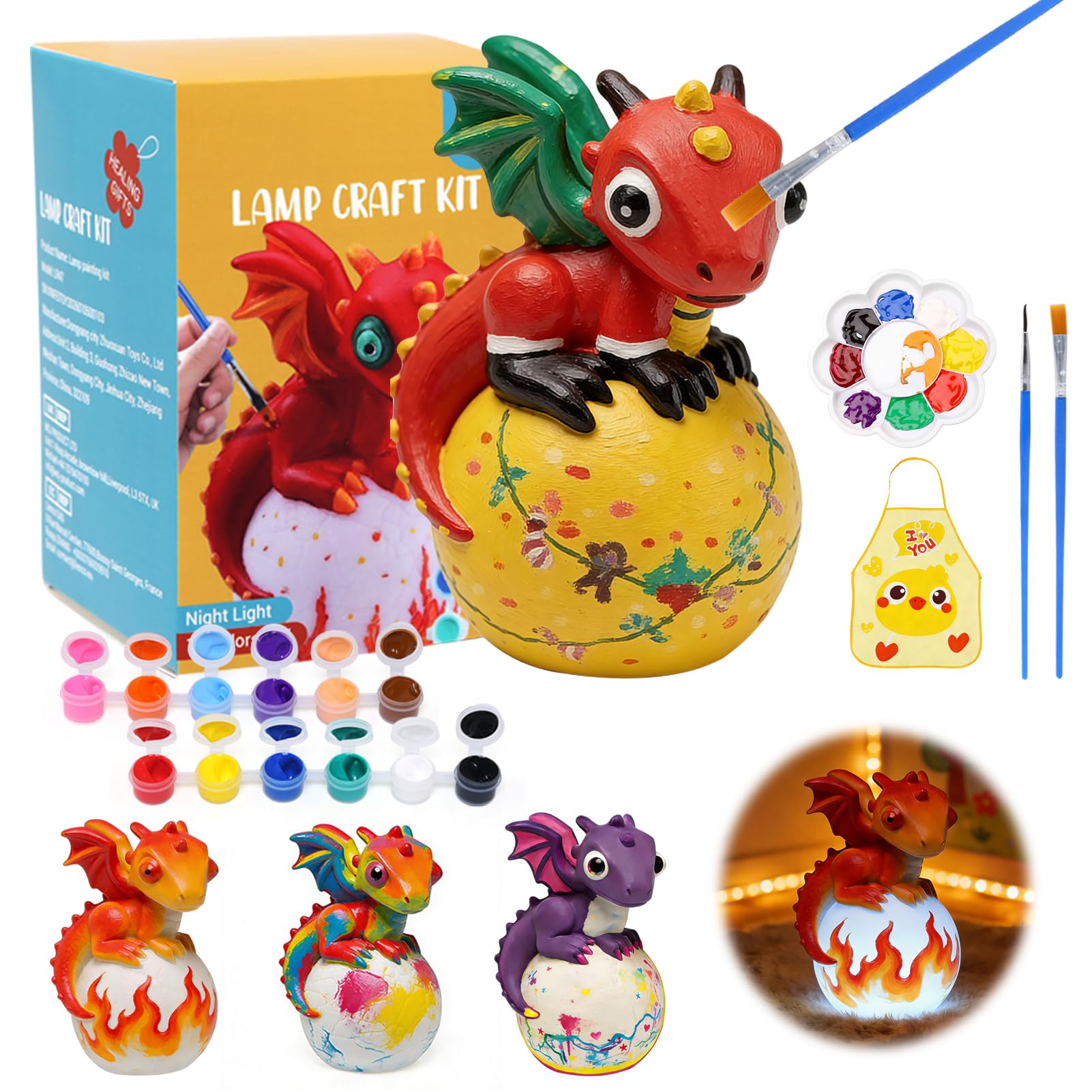 LinStyle Dinosaur Lamp Kit,Dinosaur Toys for Boys,Arts and Crafts for Kids Ages 6-14,Easter Gifts for Boys,Stocking Stuffers for Kids 6 7 8 9 10 11 12 Years Old,Easter Crafts for Kids