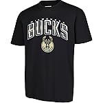 Ultra Game NBA Official Mens Super Soft Supreme T-Shirt - Unisex, Milwaukee Bucks, Black, Large
