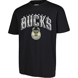 Ultra Game NBA Official Mens Super Soft Supreme T-Shirt - Unisex, Milwaukee Bucks, Black, Medium