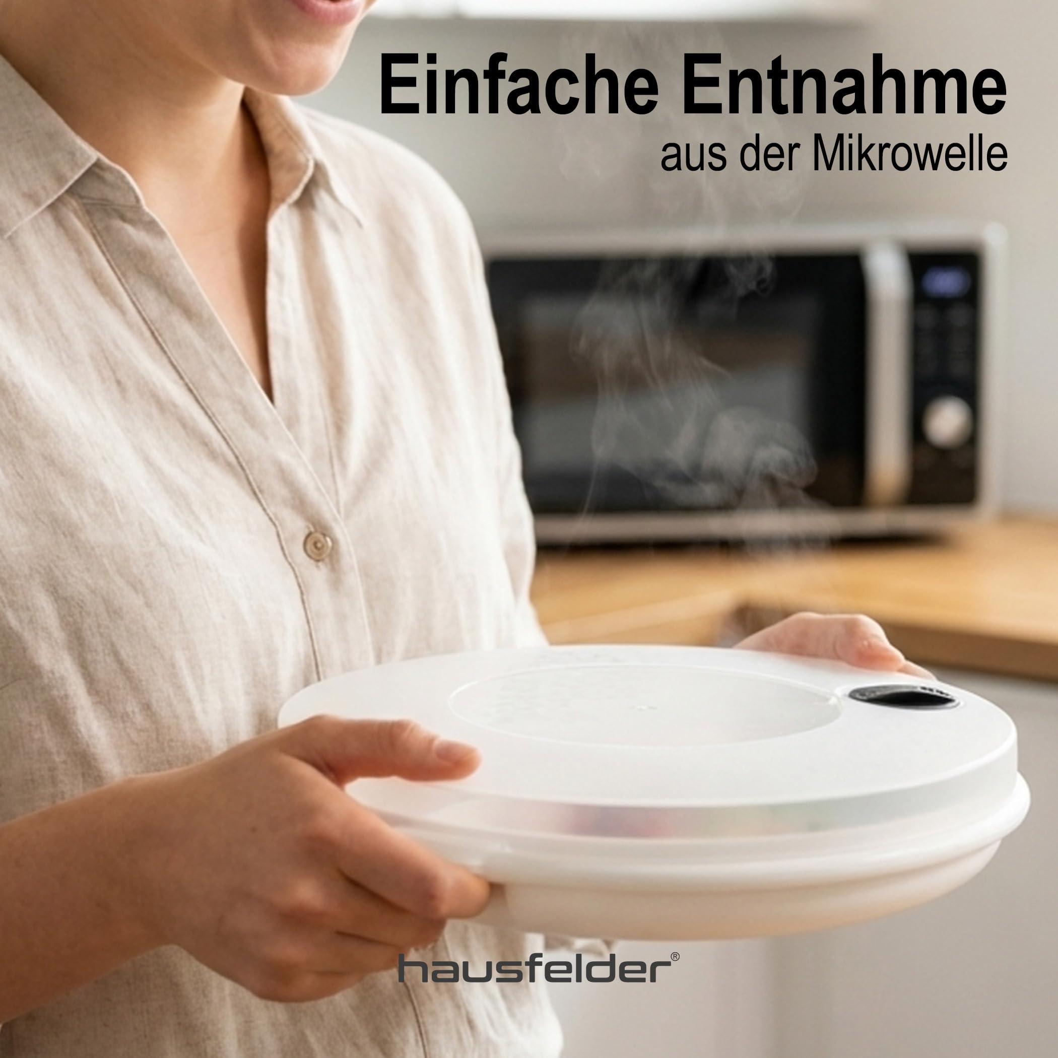 Hausfelder Mikrowellen Menuteller 2er Set, | spülmaschinen- und mikrowellengeeignet, stapelbar, Menüteller mit Unterteilung zum Aufwärmen und Warmhalten