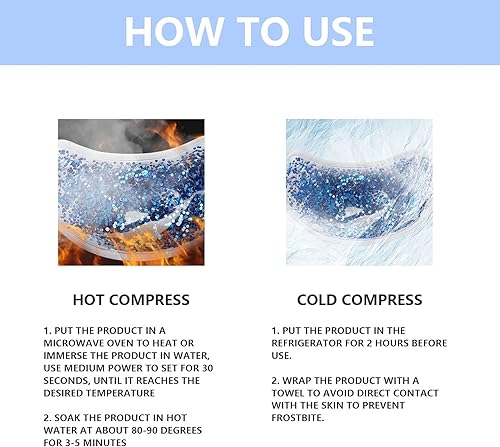 Miniatura 5 de Paquete de hielo de gel para ojos, ojos de gel reutilizable, almohadilla de enfriamiento de ojos, parche para ojos fríos y calientes, parches debajo