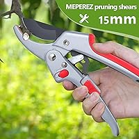 Vista 3 de Tijeras de jardín, podadoras premium de Alemania, Trabajan 3 veces más fácil, tijeras de podar de trinquete profesionales, para cortar rosas