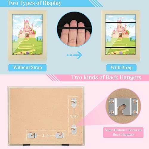 Miniatura 287 de [Paquete de 2] Marcos de arte para niños, marcos de arte para niños, de 8.5 x 11 pulgadas, con apertura frontal, intercambiables, marco de Crema