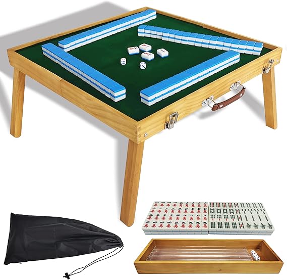 steelway Mahjong Table Set Combo,Portable Majong Table with