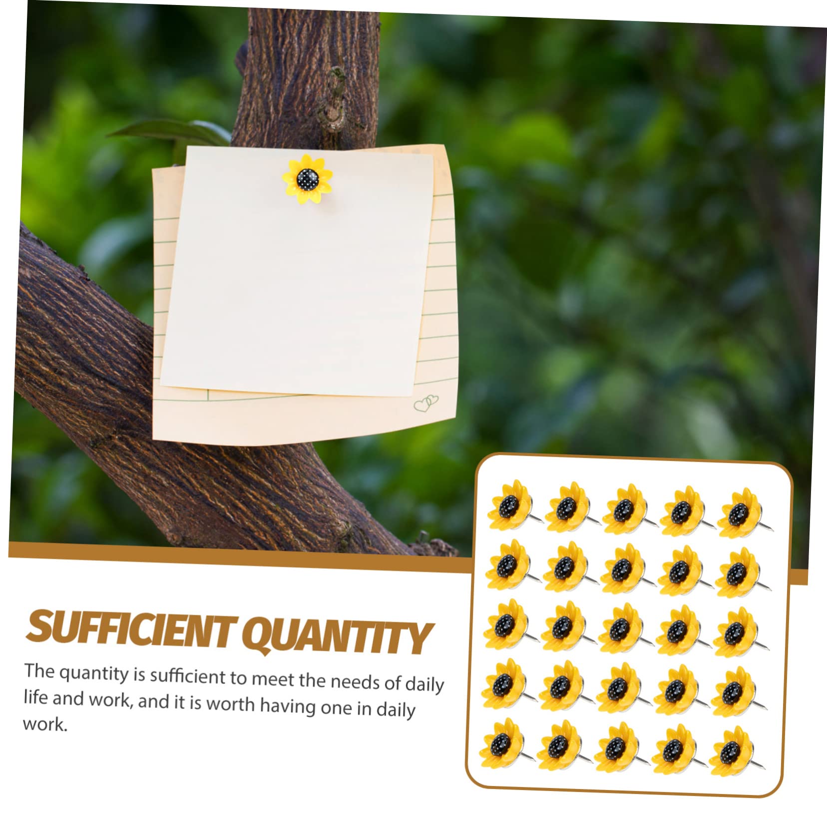 Gadpiparty 5 Ensembles Épingles À Dessin Forme De Tournesol pour Tableau Liège Épingles Décoratives Pratiques Et Réutilisables pour Bureau Et École 50 Pièces * 5