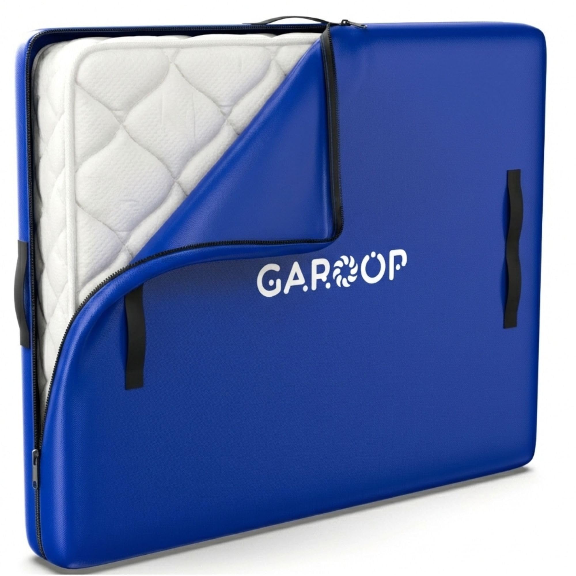 GAROOP Double Mattress Storage Bag 140 x 200 x 30 cm – Waterproof Cover with 12 Reinforced Handles & 3-Side Zip Opening – Heavy Duty & Tear-Resistant for Moving & Storage