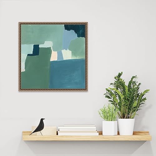 Miniatura 6 de Amanti Art Lienzo enmarcado para pared, 16 x 16 pulgadas, verde azulado y salvia I de Victoria Barnes, lienzo enmarcado para pared, obras de arte