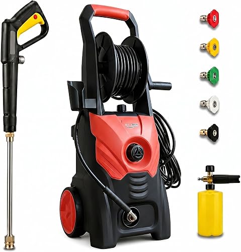 3000 PSI Electric Pressure Washer, 2.3 Max GPM, 1625W, Orange Red