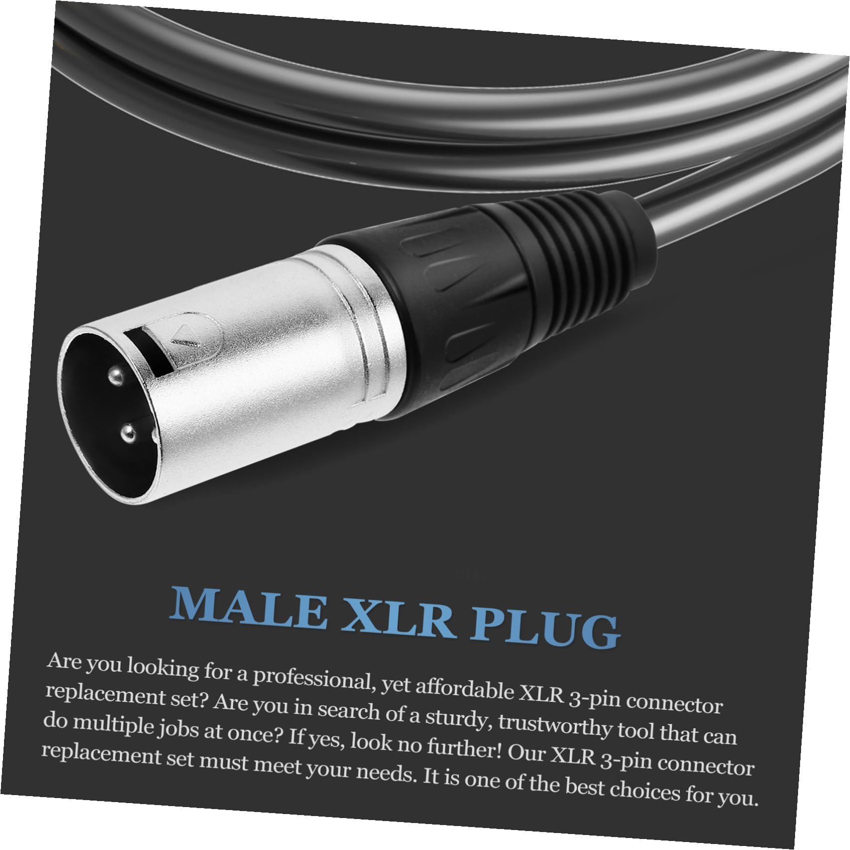 Mipcase Connettore Xlr Maschio e Femmina a Saldare Facile da Montare e Trasportare Set da 20 Pezzi 3 Pin per Microfono in Lega di Zinco Nero per Connessione Audio