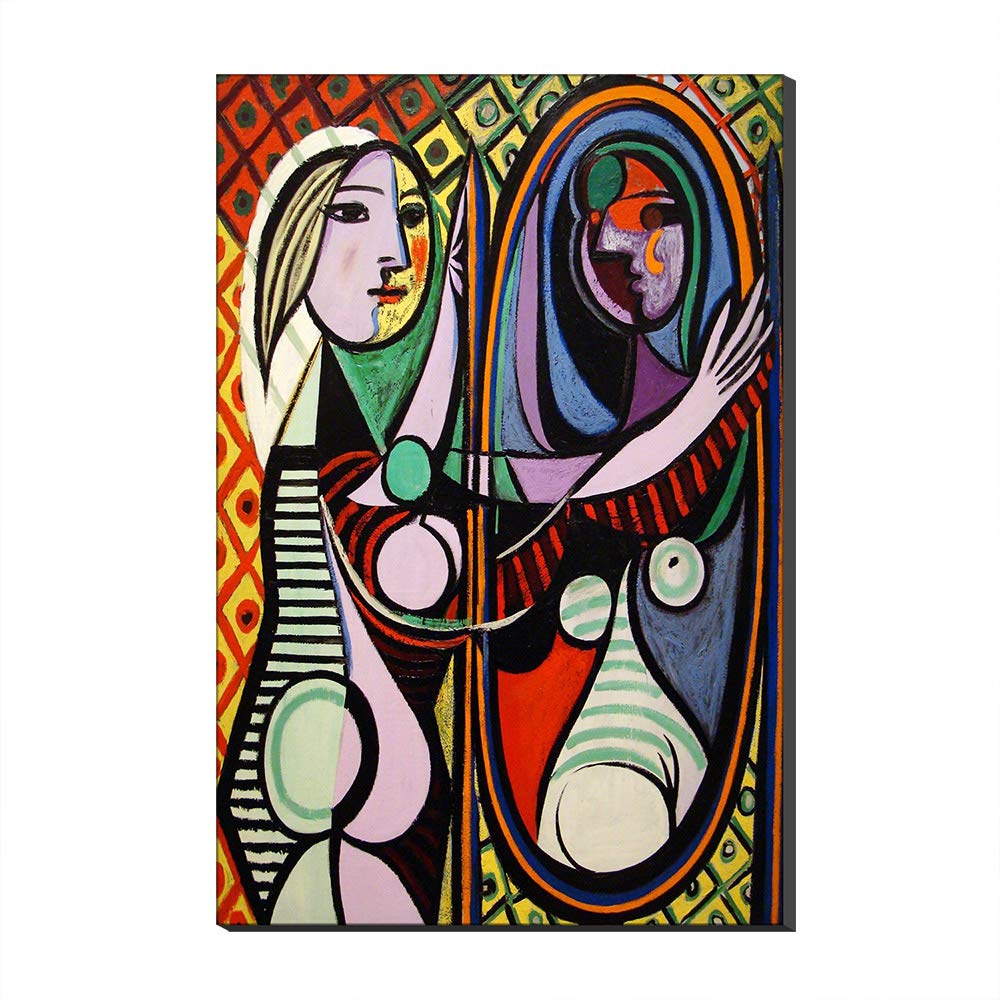 Tableau Picasso Fille Devant Un Miroir pour décorations pour la maison salon et chambre