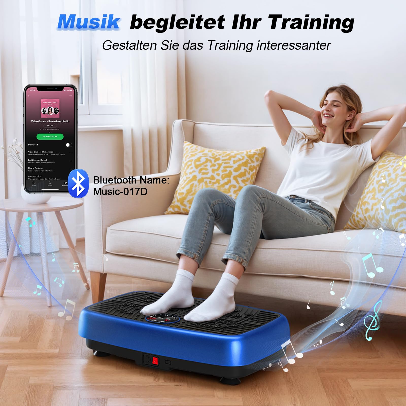 Vibrationsplatte, EvoSpark Vibrationsplatte Testsieger 2025 Verbesserte mit Doppelmotoren für Abnehmen, Ganzkörpertraining - Massagegerät, 450 LBS Power Plate Vibrationsboard für Home Workout
