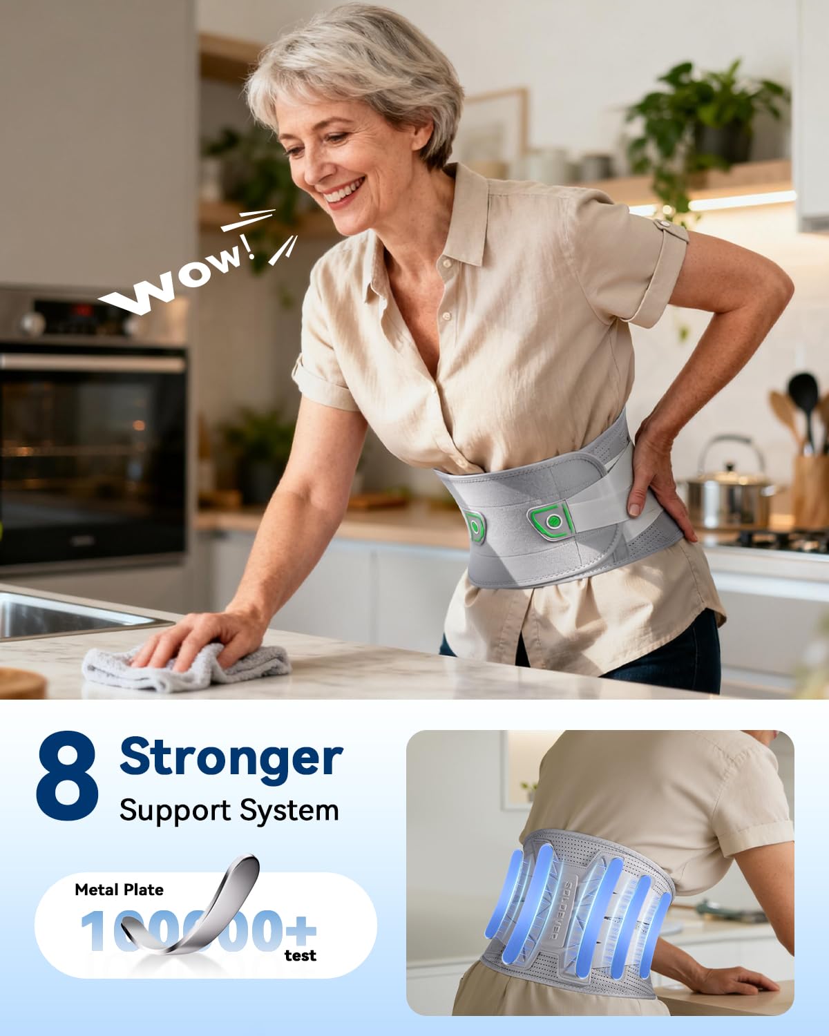 Medical-Grade Back Brace for Women Lower Back Pain Relief [Ultra Breathable & Stronger Support] Back Support Brace with Adjustable Strap System - Back Support Belt for Herniated Disc, Sciatica, Arthritis,Scoliosis - Image 3