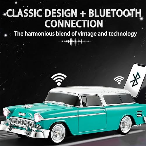 Miniatura 3 de WS-1955 Retro Sedan Bluetooth Replica Altavoz - Modelo de coche inalámbrico portátil con sonido HD, TWS, FM, luz LED de fiesta, USBTF, tipo C,