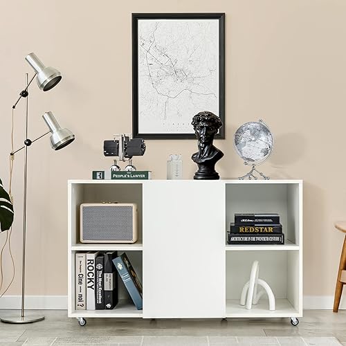 Miniatura 2 de LOKO Archivador archivador móvil gabinete de almacenamiento de oficina con ruedas bloqueables gabinete de archivo lateral para oficina en casa 44 x