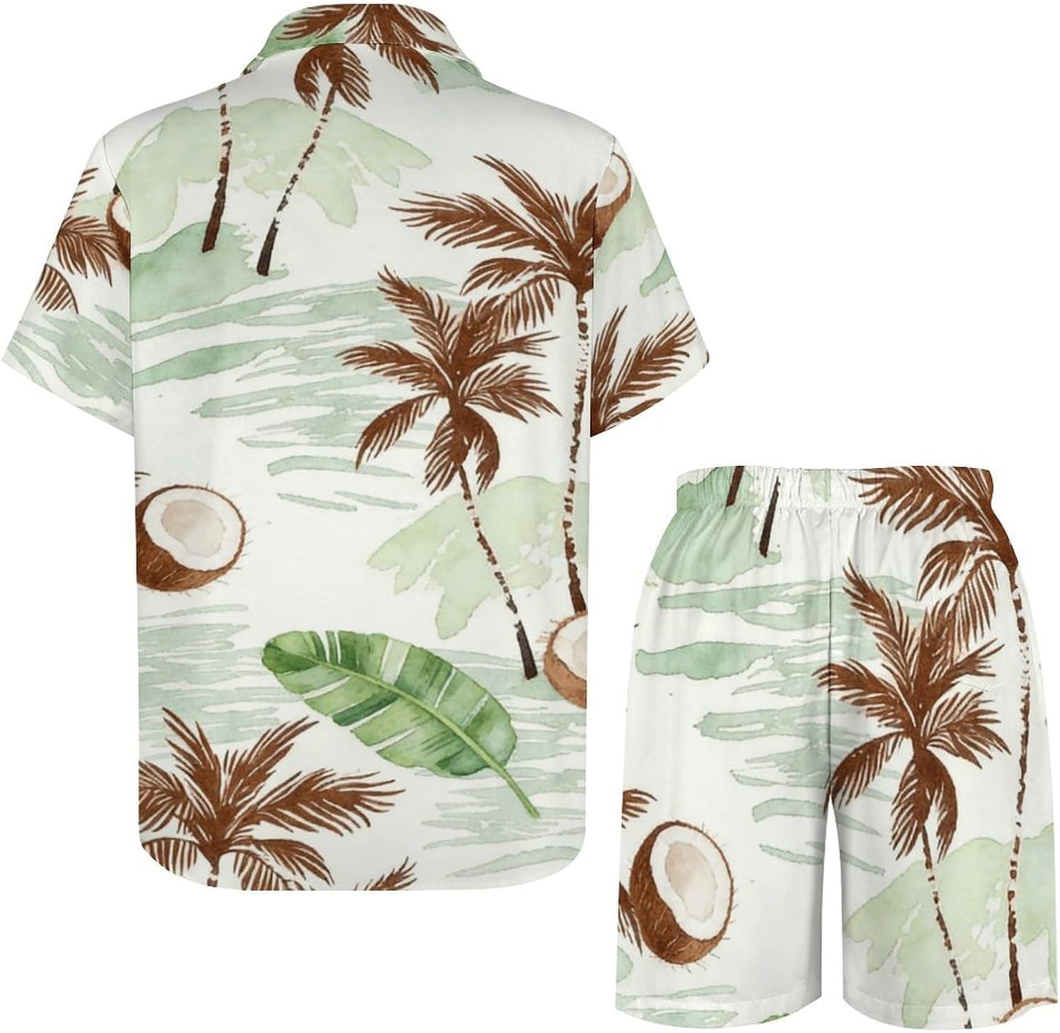 Men's Hawaiian Matching Set, Summer Beach 2 Piece Vacation Outfits, Tropical Shirt and Shorts Sets Button Down - Image 5