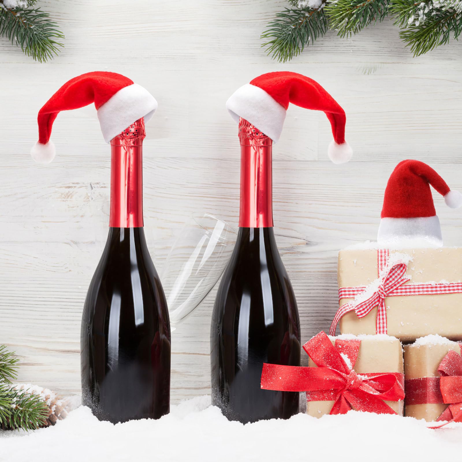 10Pcs Mini Santa Hats for Lollipop Bottle Decorations Velvet Christmas Hat Party Supplies - Image 2
