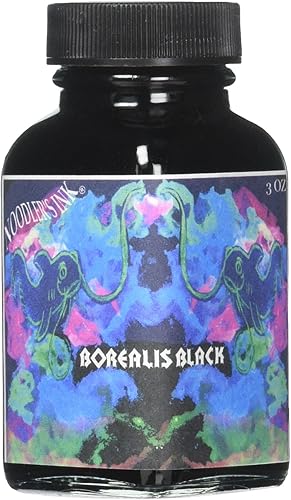 Tinta Noodler's Ink para plumas estilográficas, 3 oz, negro, (Borealis Black) Tinta Noodler's Ink para plumas estilográficas, 3 oz, negro, (Borealis Black)