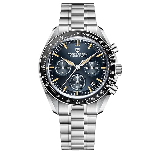 HaiQin Pagani Design 1701 V6 Moon Wristwatch Homage Men's Quartz Chronograph Watches VK63 Movement Stianless Steel Construction 100M Waterproof Fashion Sport Watch