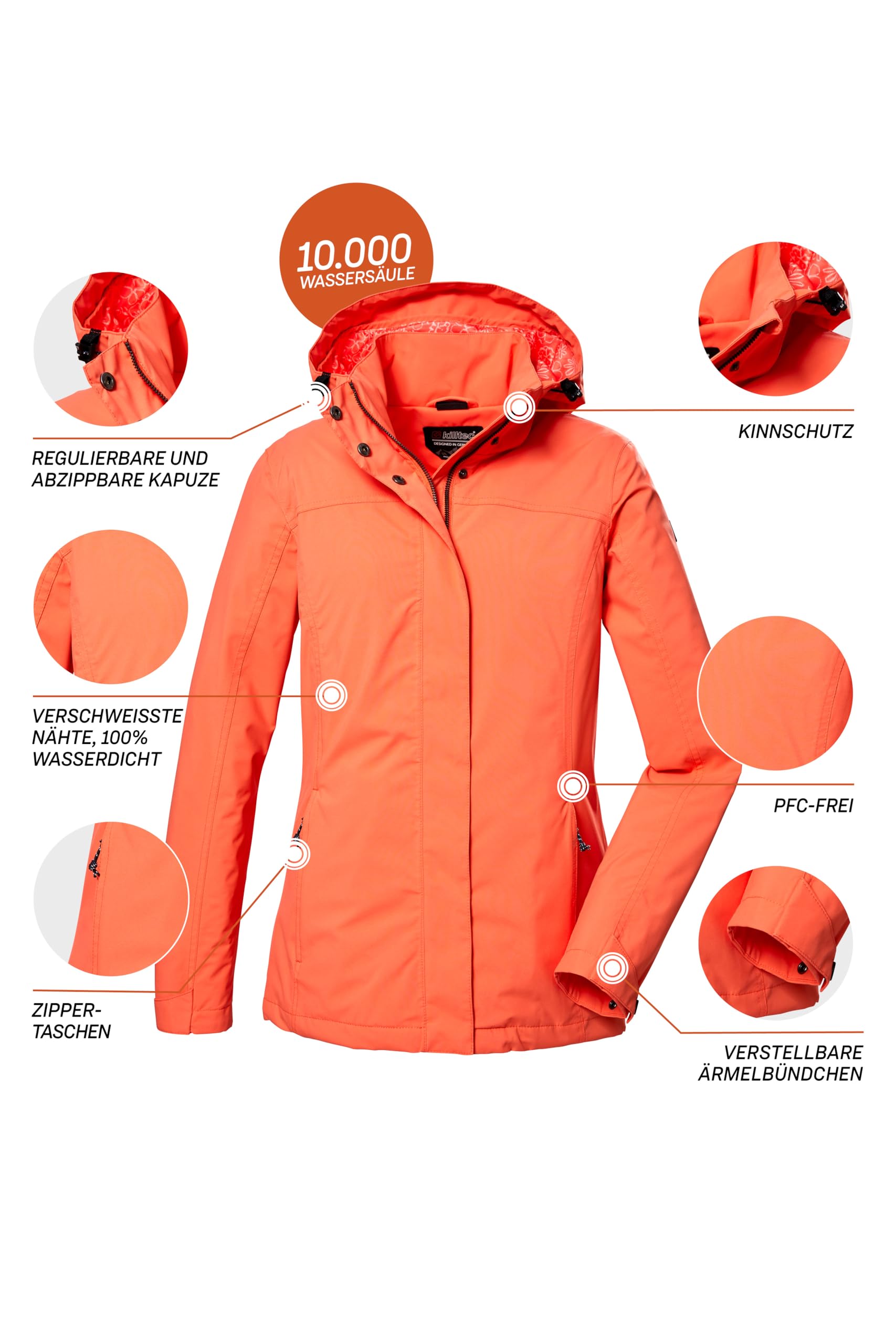 Killtec Kos 42 Wmn Jckt Giacca funzionale/giacca da esterno con cappuccio staccabile con cerniera Women´s