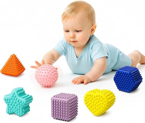 Miniatura 11 de Pelotas sensoriales ROHSCE para bebés, pelota para niños pequeños de 1 a 3 años, juego de pelotas multitexturizadas suaves, juguetes Montessori