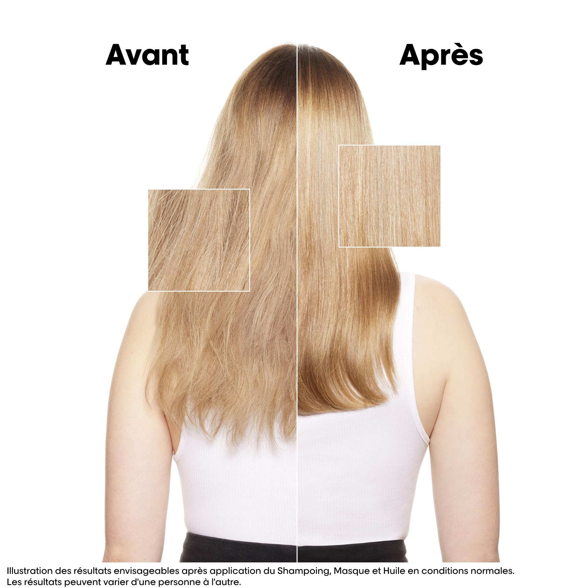 L'OREAL PROFESSIONNEL - Cheveux Secs & Abîmés - Absolut Repair - Nourrit, Protège & Adoucit - Toucher Léger - Protège de la Chaleur