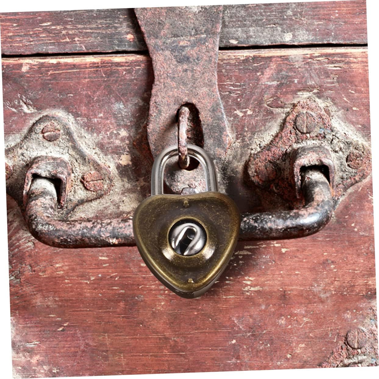 Mipcase 300pcs Heart Shaped Padlocks with Keys Retro Iron Love Lock for Diary Books Decorative Hanging Lock for Luggage