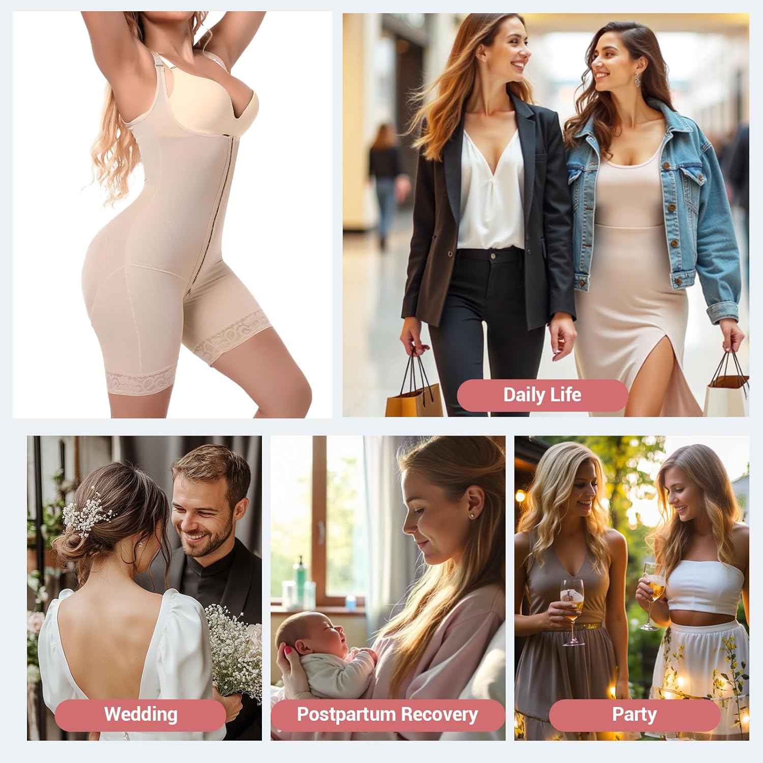 Women’s Fajas Colombianas Postpartum Support Compression Body Shaper with Tummy Control Shapewear Bodysuit SW01 - Image 6