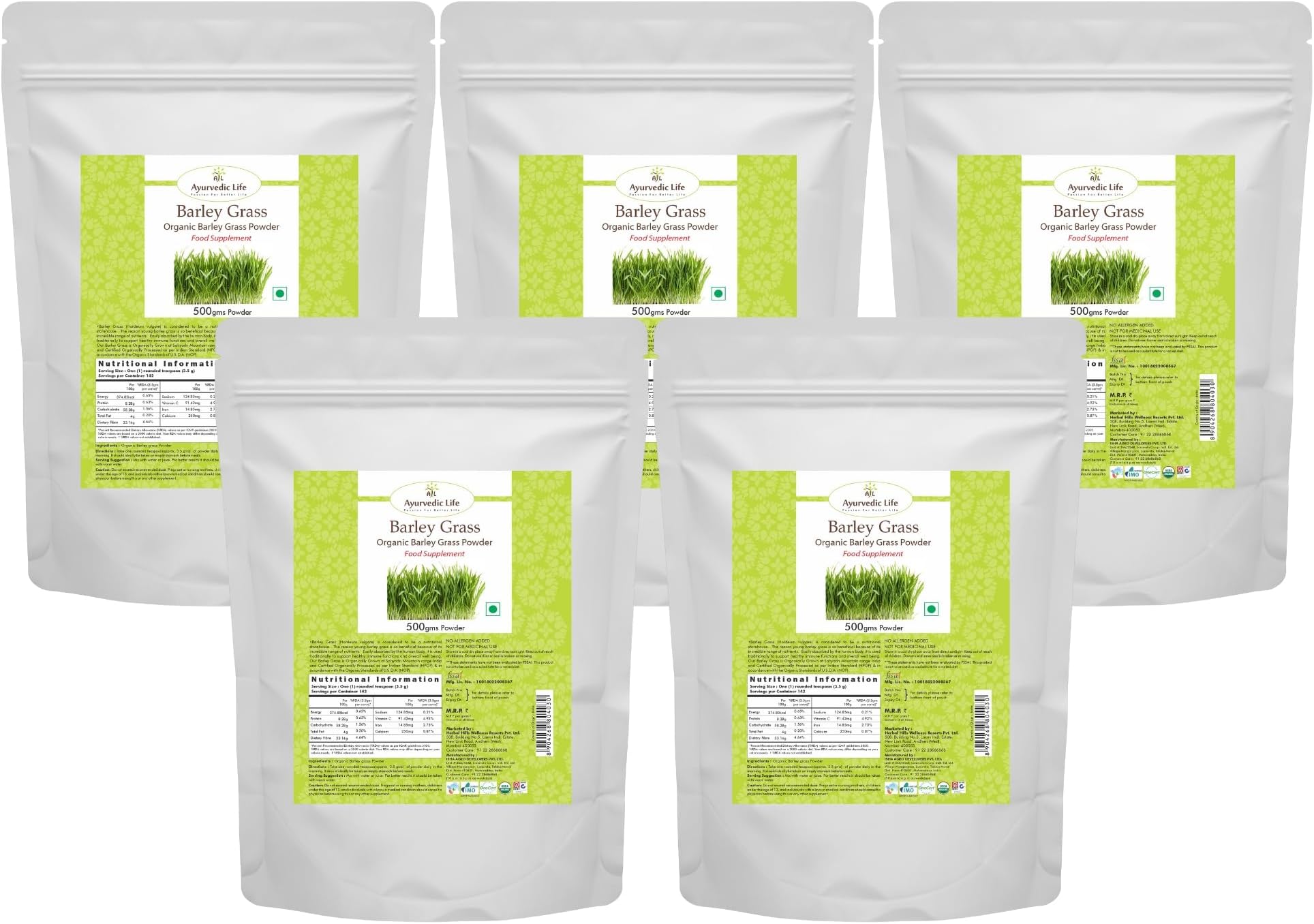 Barley Grass Powder 500 g Pack of 5