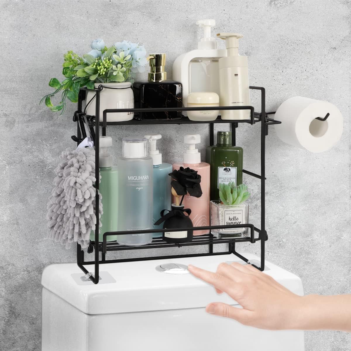 Shinoske Over The Toilet Storage, 2 Tier Bathroom Organizer