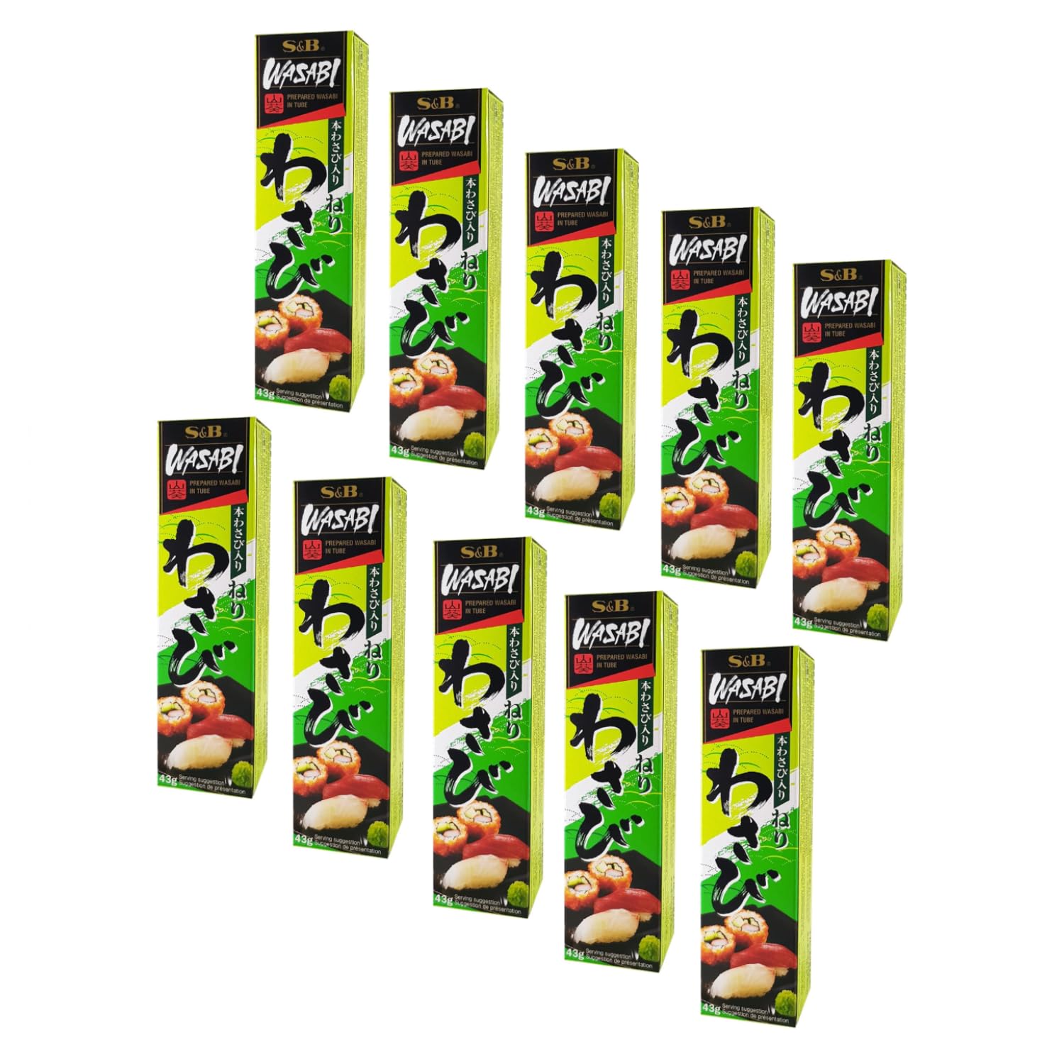 S&B® | Pasta Rafano Piccante Wasabi | Tubetto Salsa Wasabi Condimento Cucina - 10 Confezioni