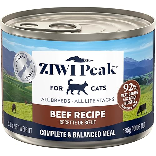 ZIWI Peak Wet Cat Food – All Natural, High Protein, Grain Free, Limited Ingredient, with Superfoods (Beef, Case of 12, 6.5oz Cans)