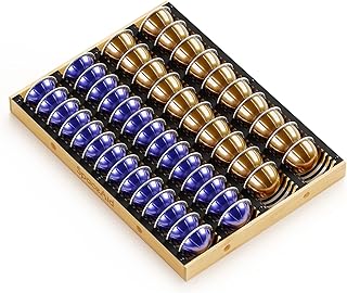 SpaceAid Coffee Pod Holder Drawer Organizer for Nespresso Vertuo Capsule, Bamboo Holder Tray Storage for Nespresso Vertuo, Compatible with 40 Big or 52 Small Vertuoline Pods (Drawer Insert)