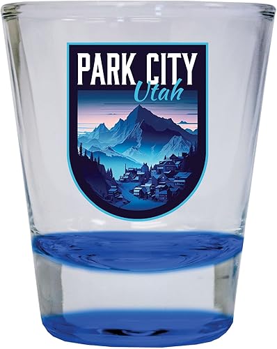 Miniatura 1 de R and R Imports Park City Utah Souvenir - Vaso de chupito redondo de 1.5 onzas, color azul A