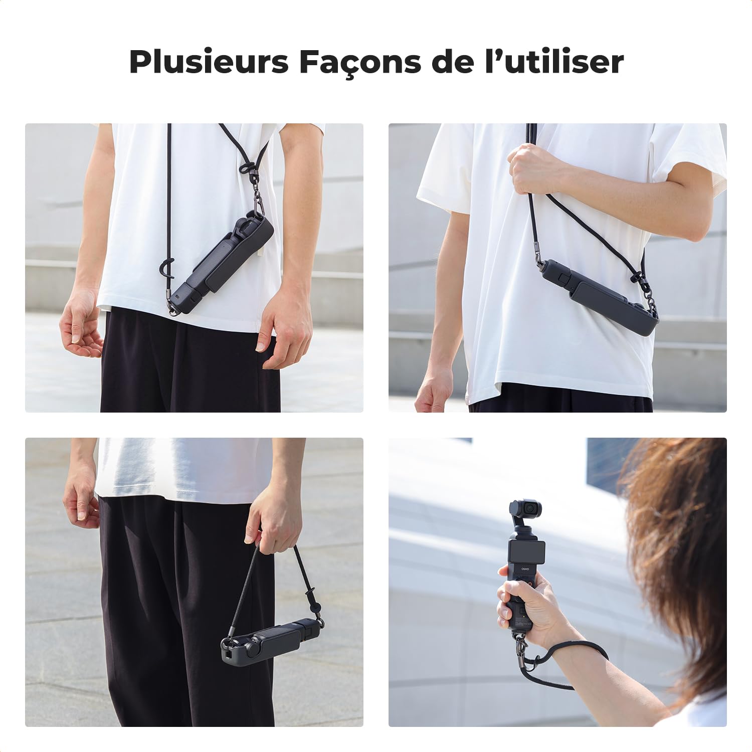 K&F CONCEPT Cordon Compatible avec DJI Osmo Pocket 3, Cordon Réglable à Porter en Bandoulière ou Autour du Cou pour Appareil Photo et Téléphone Portable