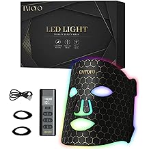 EVFOFO Led Face Mask Light Therapy, Red Light Therapy for Face, 7-1 Colors LED Facial Skin Care Mask, Black