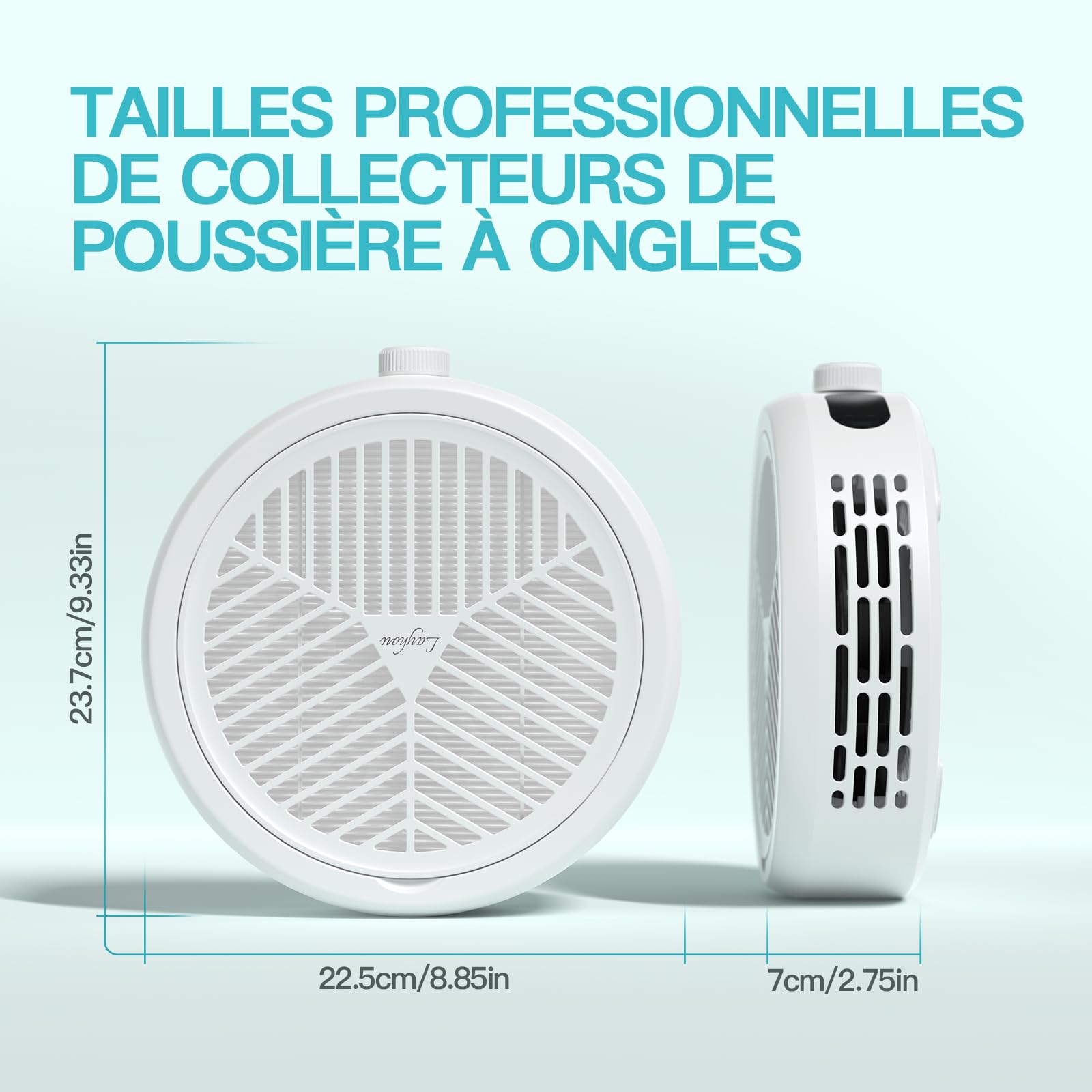 Aspirateur Ongles 120W Professionnelle, Aspirateur de Bureau Puissant, 3 Niveaux Réglable Vitesse, Écran LED, 12000RPM, Fonctionnement Silencieux, pour Manucure et Pédicure