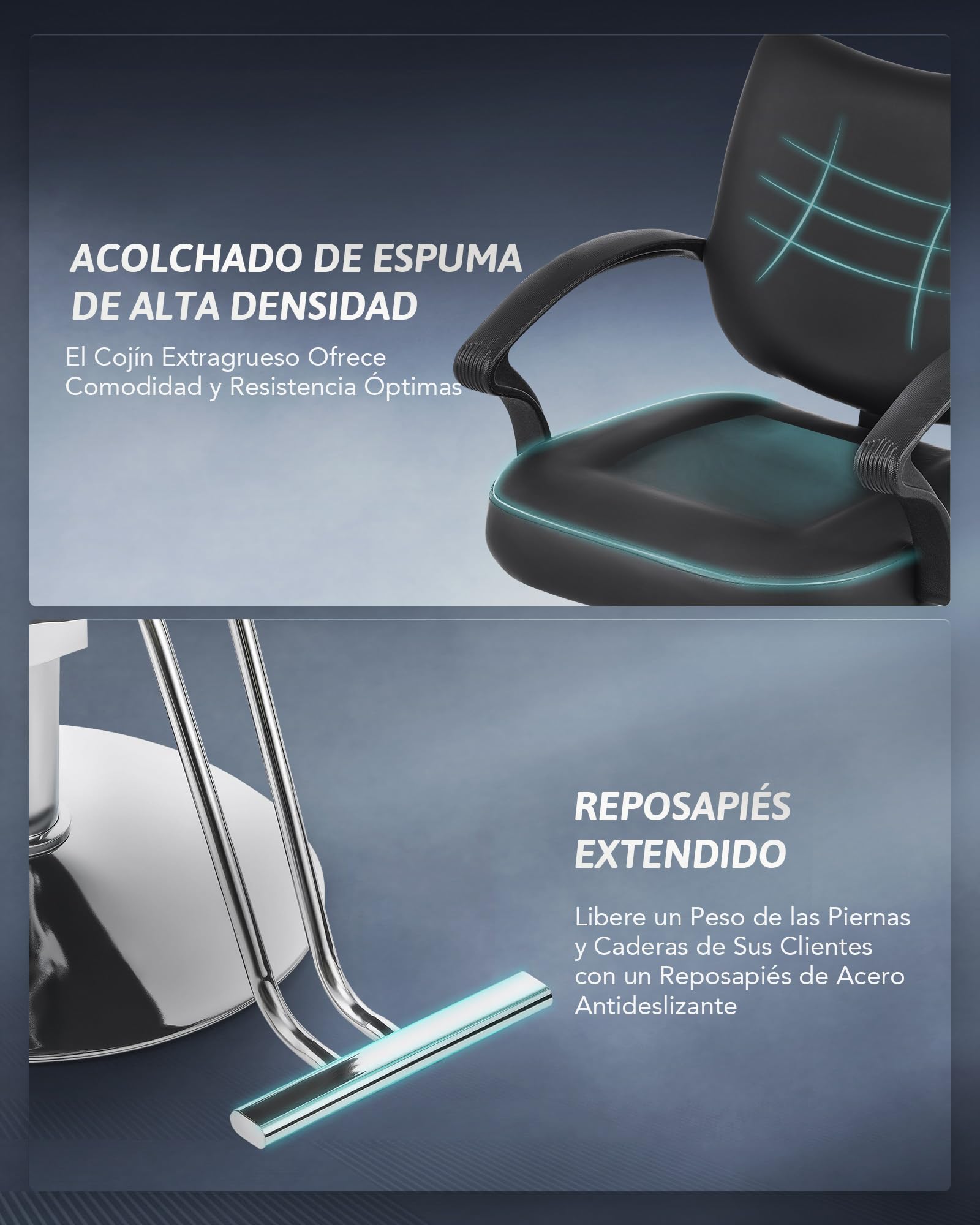 CO-Z Sillón Peluquería Profesional con Bomba Hidráulica Silla de Peluquería con Giro de 360° de Altura Ajustable de 10 cm, Capacidad 250KG Sillón de Barbero para SPA, Belleza