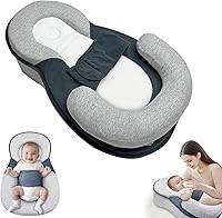 koumpo Baby Feeding Wedge Pillow for Reflux Support, Infant Breastfeeding & Tummy Time - Skin-Friendly, Non-Slip, Portable Gray